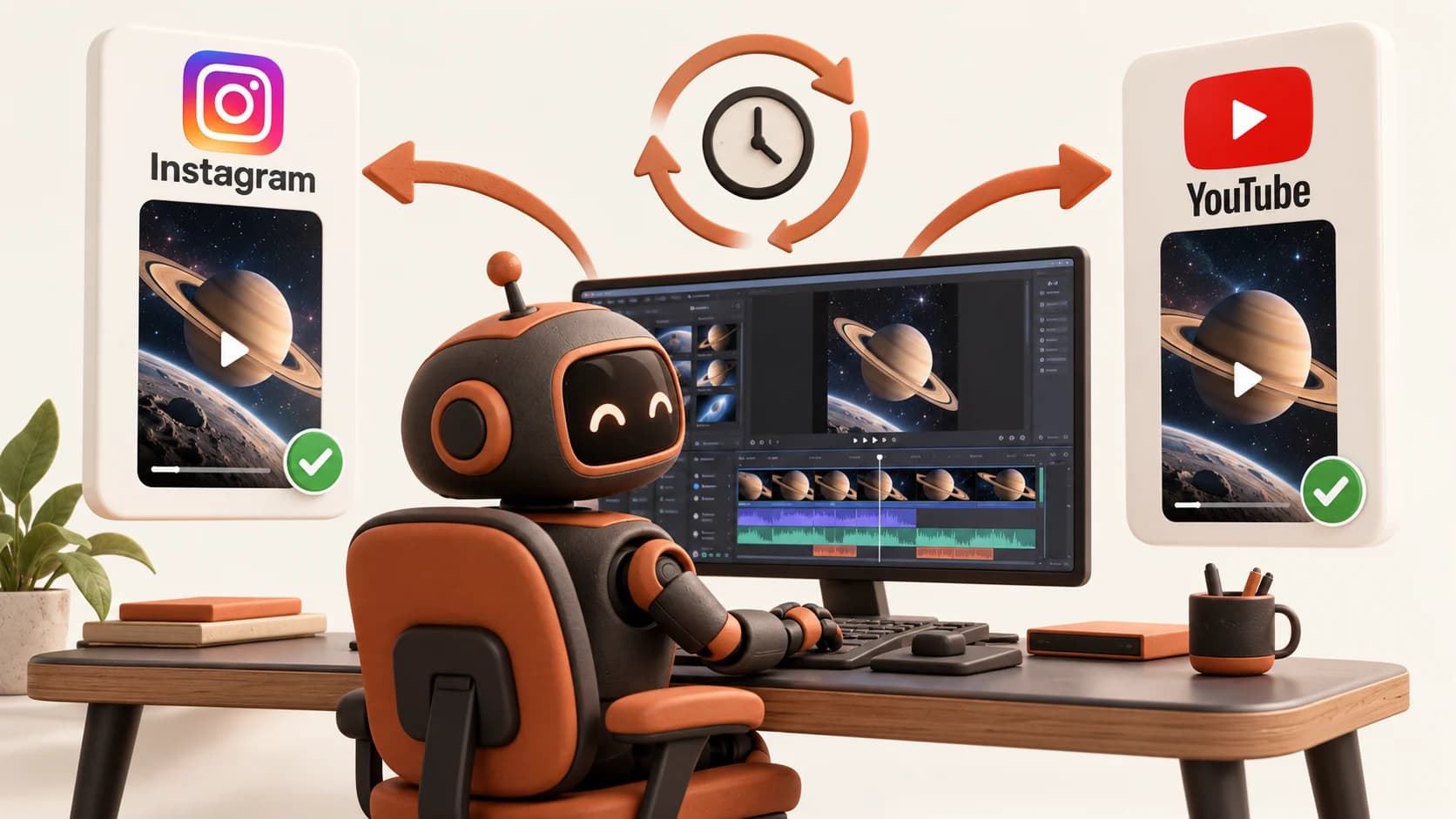 AI agent videoni montaj qilib, tayyor videolarni Instagram va YouTube’ga avtomatik joylamoqda